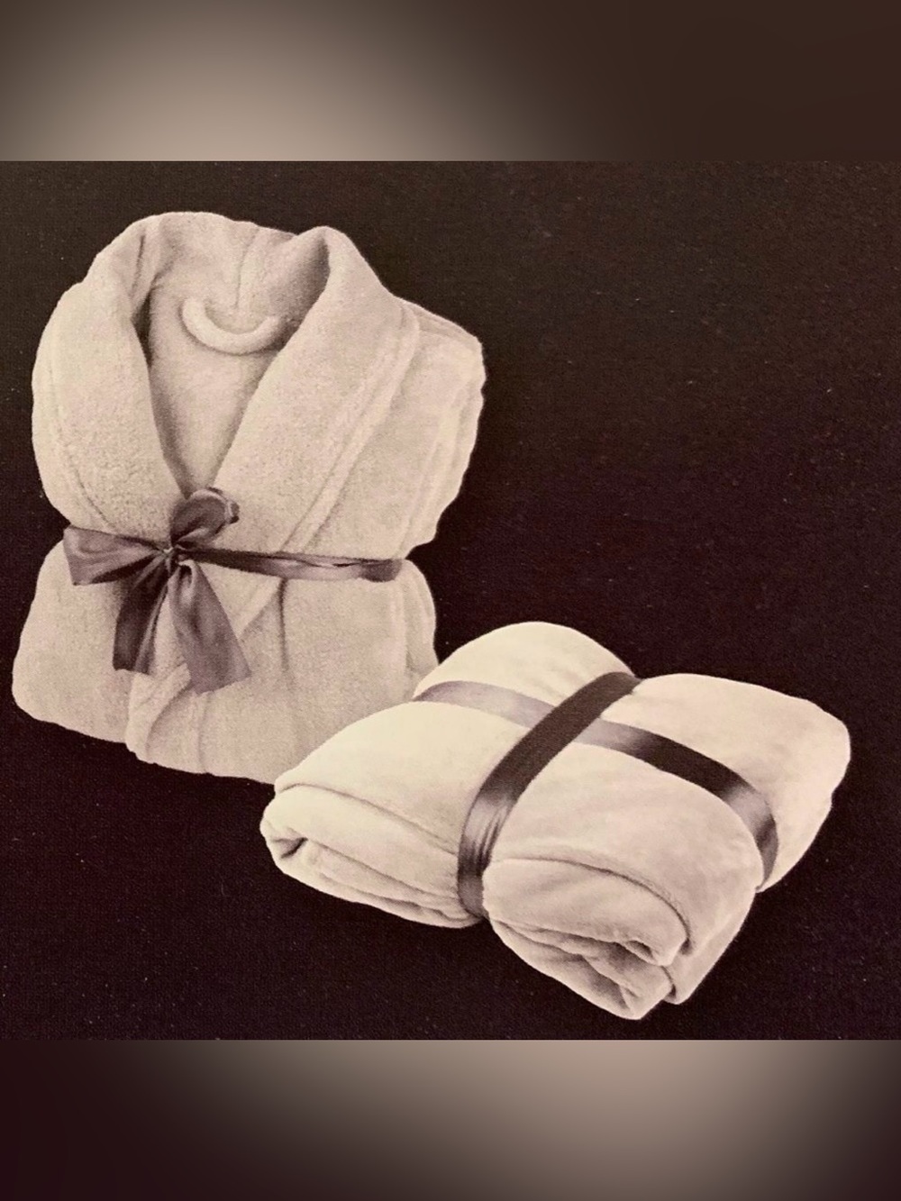 Bath Robe with Blanket Set in Light Gray - Picture 1 of 6